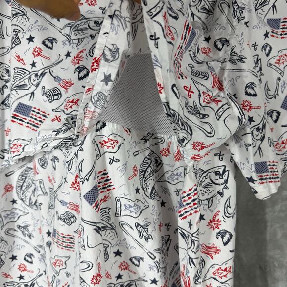 Columbia PFG‎ Vented SS Shirt Mens 2XL Printed USA Flag - Picture 9 of 13